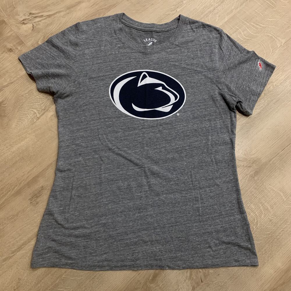 League Penn State University Nittany Lions T-Shirt Women's Large Gray Collegiate